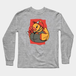 Cute Fire Fighter Rubber Ducky Long Sleeve T-Shirt